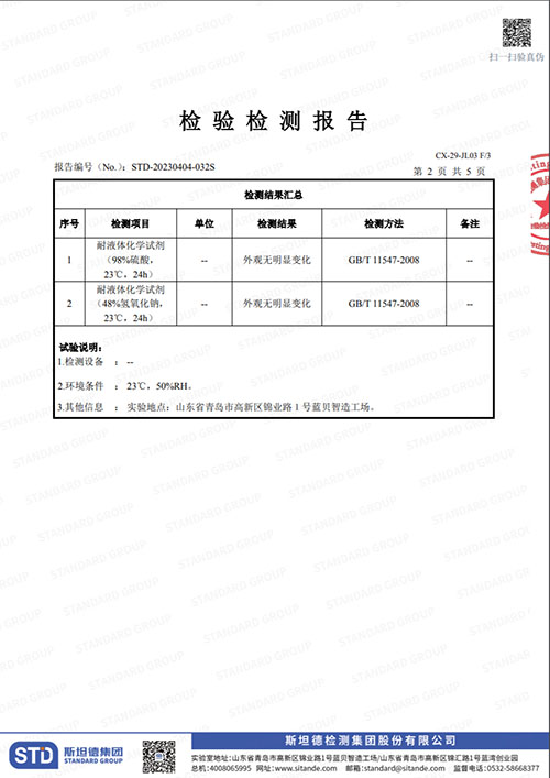 PTFE(特氟龙）法兰保护罩检测报告